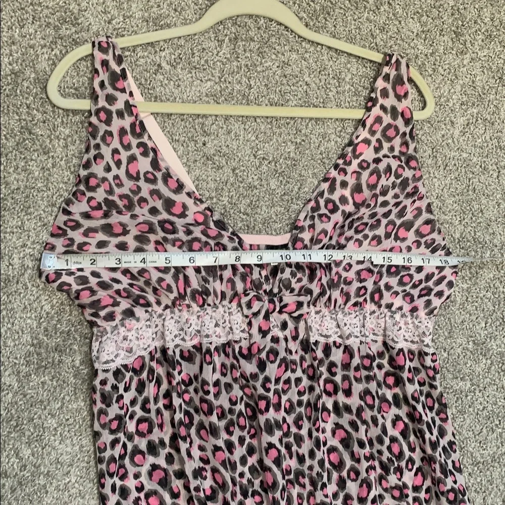 Y2K Cinema Etoile Pink Leopard Print Lingerie Dress - Picture 9 of 10